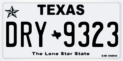 TX license plate DRY9323