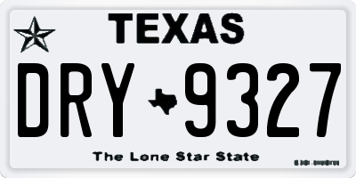 TX license plate DRY9327