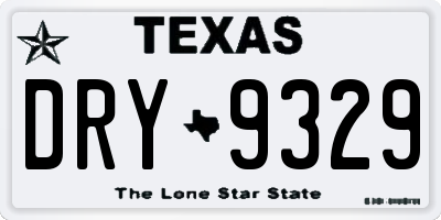 TX license plate DRY9329