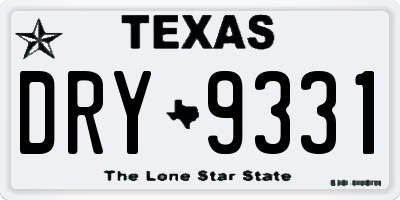 TX license plate DRY9331