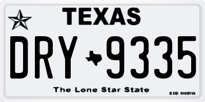 TX license plate DRY9335