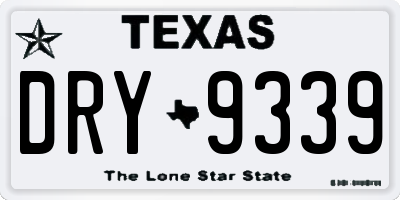 TX license plate DRY9339