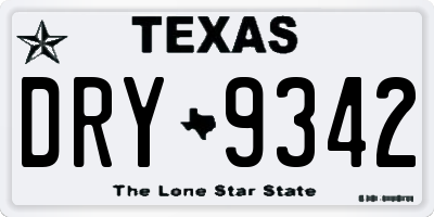TX license plate DRY9342