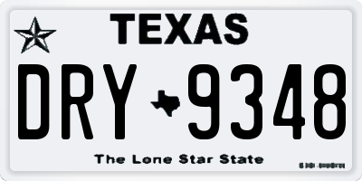 TX license plate DRY9348