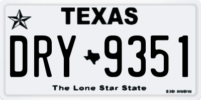 TX license plate DRY9351