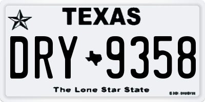 TX license plate DRY9358