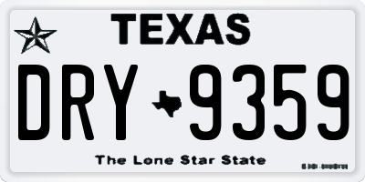 TX license plate DRY9359