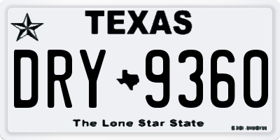 TX license plate DRY9360