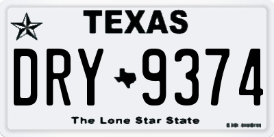 TX license plate DRY9374