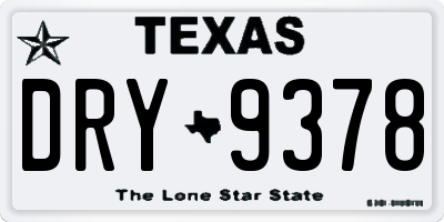TX license plate DRY9378
