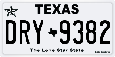 TX license plate DRY9382