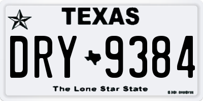 TX license plate DRY9384