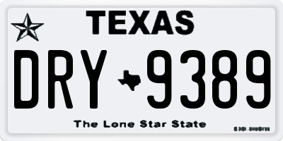 TX license plate DRY9389