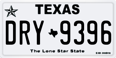 TX license plate DRY9396