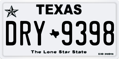 TX license plate DRY9398