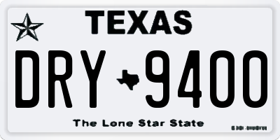 TX license plate DRY9400