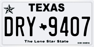 TX license plate DRY9407