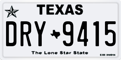 TX license plate DRY9415