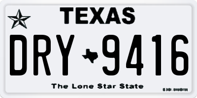 TX license plate DRY9416