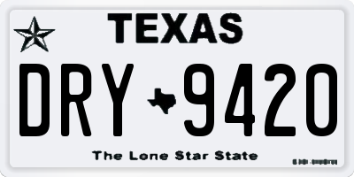 TX license plate DRY9420