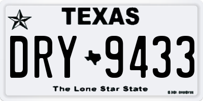 TX license plate DRY9433