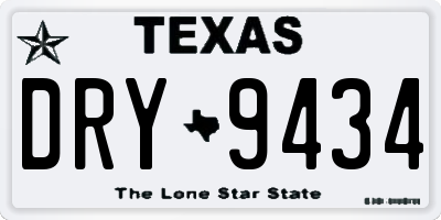 TX license plate DRY9434