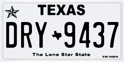 TX license plate DRY9437