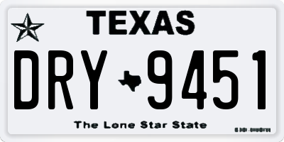 TX license plate DRY9451