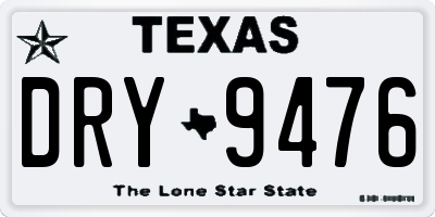 TX license plate DRY9476