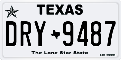 TX license plate DRY9487