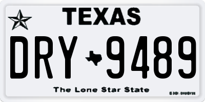 TX license plate DRY9489