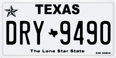 TX license plate DRY9490
