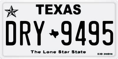 TX license plate DRY9495