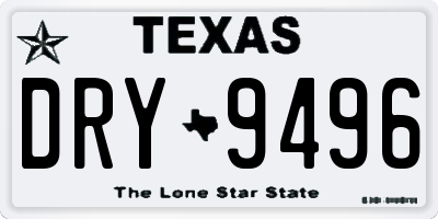 TX license plate DRY9496