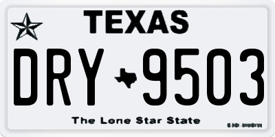TX license plate DRY9503