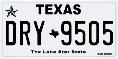 TX license plate DRY9505