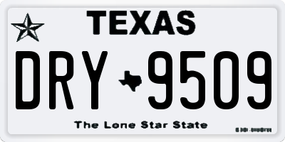 TX license plate DRY9509
