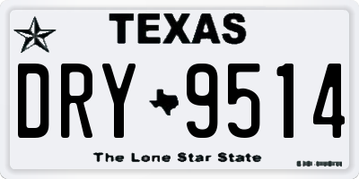 TX license plate DRY9514