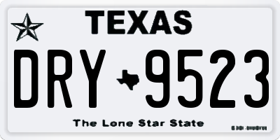TX license plate DRY9523