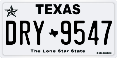 TX license plate DRY9547