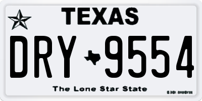 TX license plate DRY9554