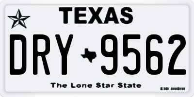 TX license plate DRY9562