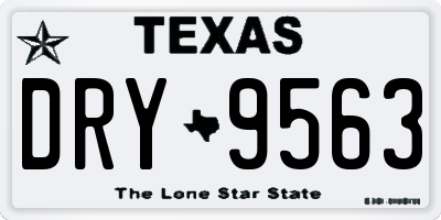 TX license plate DRY9563