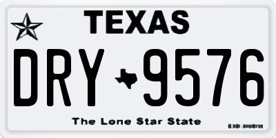 TX license plate DRY9576