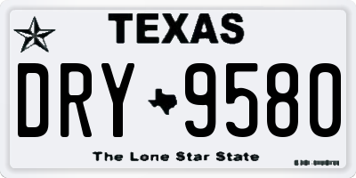 TX license plate DRY9580