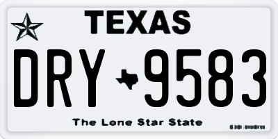TX license plate DRY9583