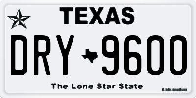 TX license plate DRY9600