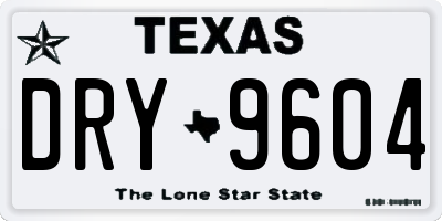 TX license plate DRY9604