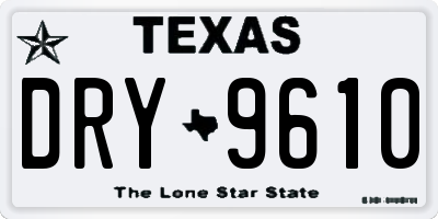 TX license plate DRY9610