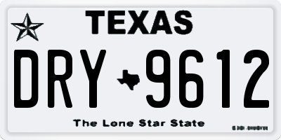 TX license plate DRY9612
